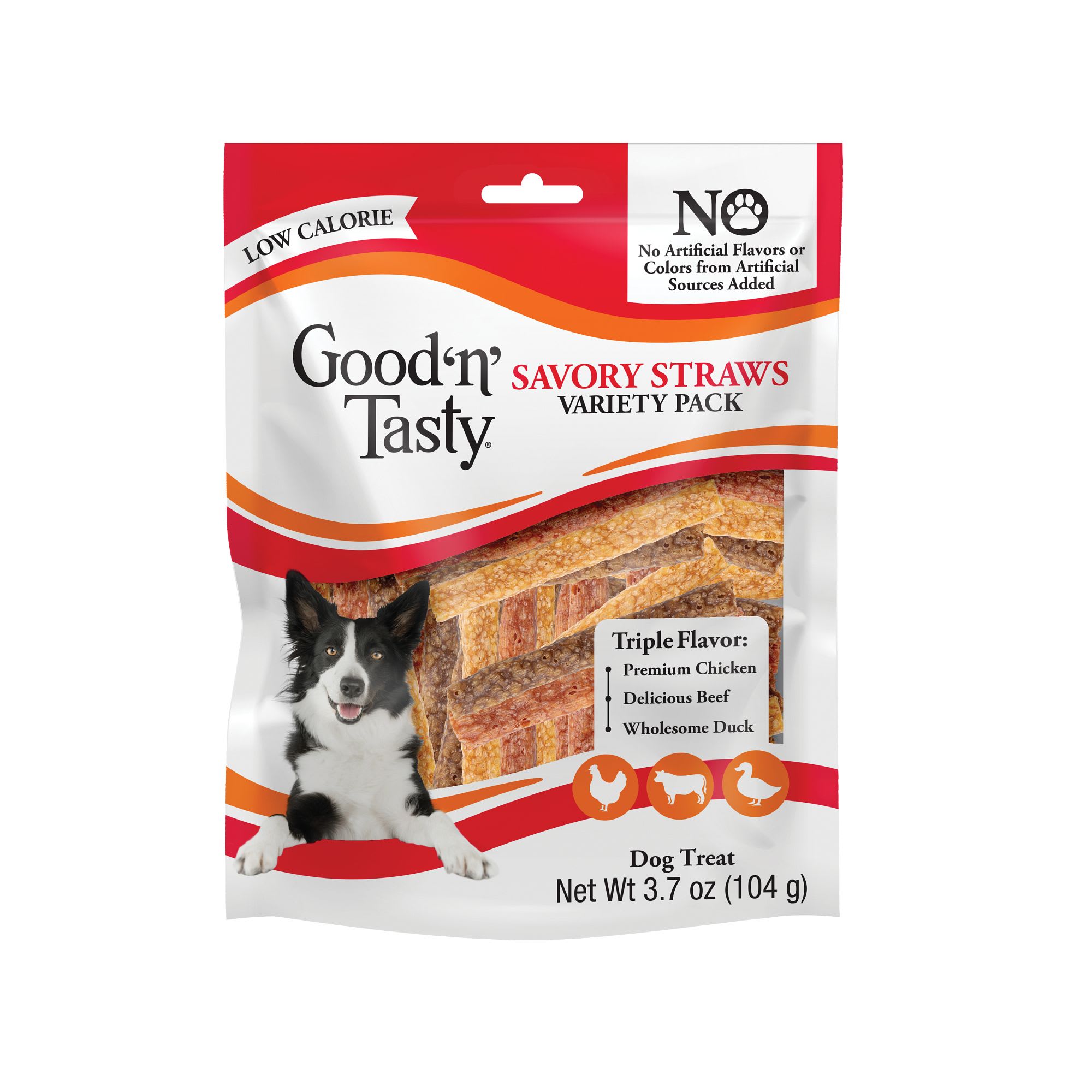 Good 'n' Tasty Veggie Stick-Inspired Savory Straws Dog Treats Variety Pack, 3.7 oz.