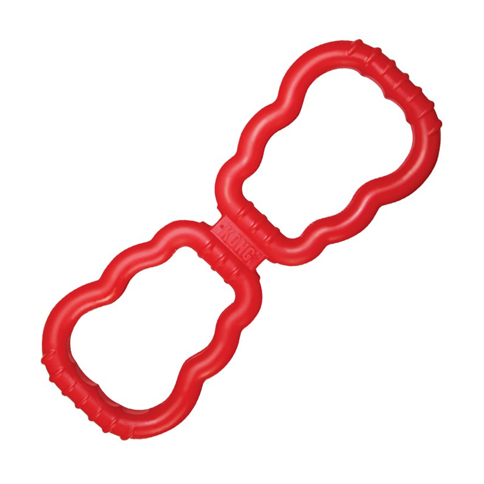 KONG Durable Natural Rubber Tug Dog Toy with Grips  Red