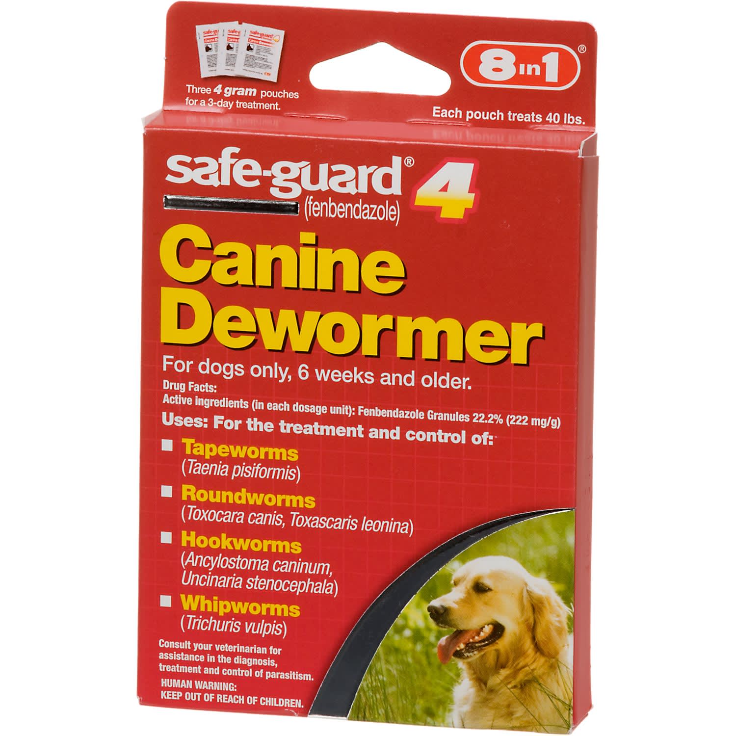 8 in 1 safe-guard 4 Canine Dewormer for 