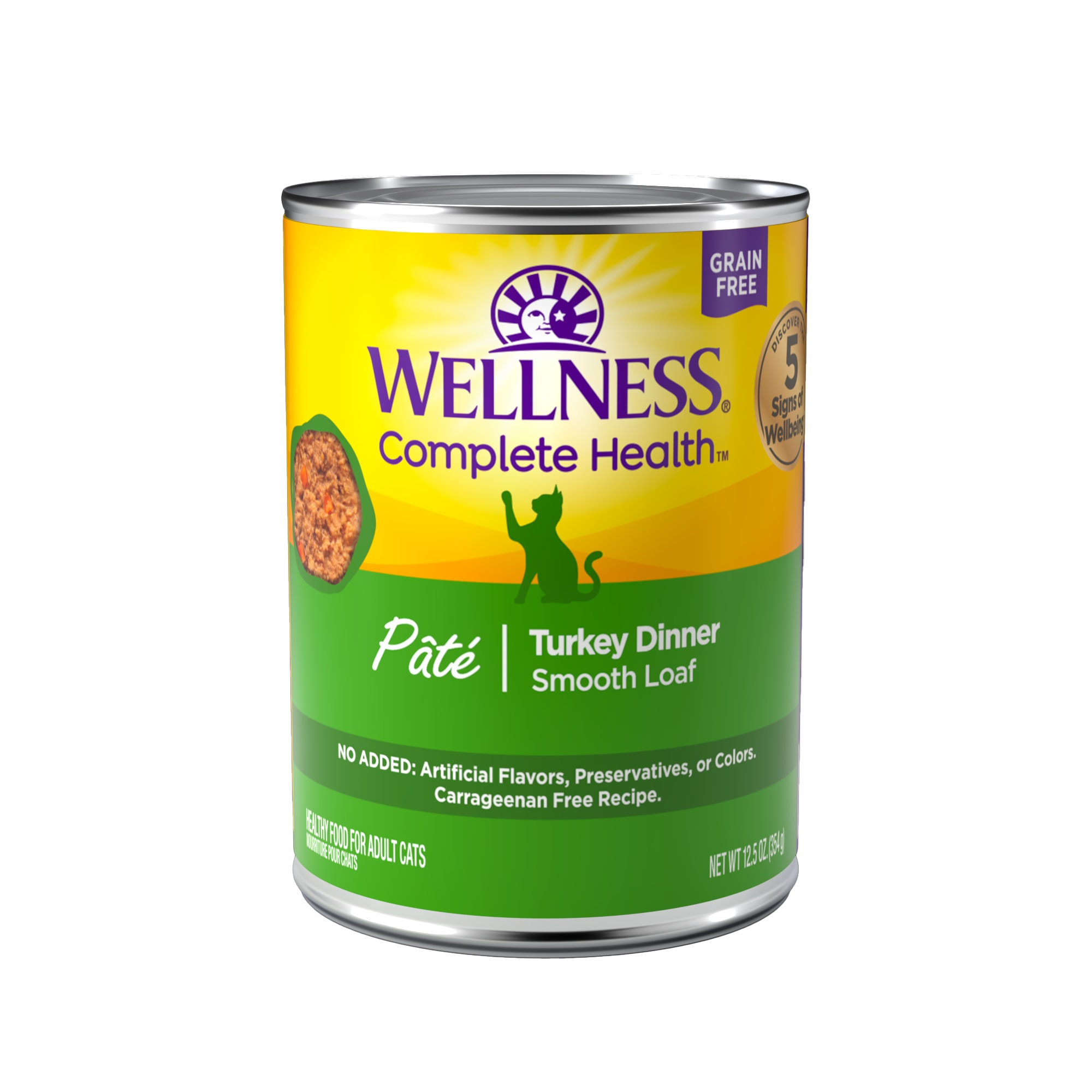 Wellness Complete Health Natural Grain Free Turkey Pate Wet Cat Food 12.5 oz. Case of 12