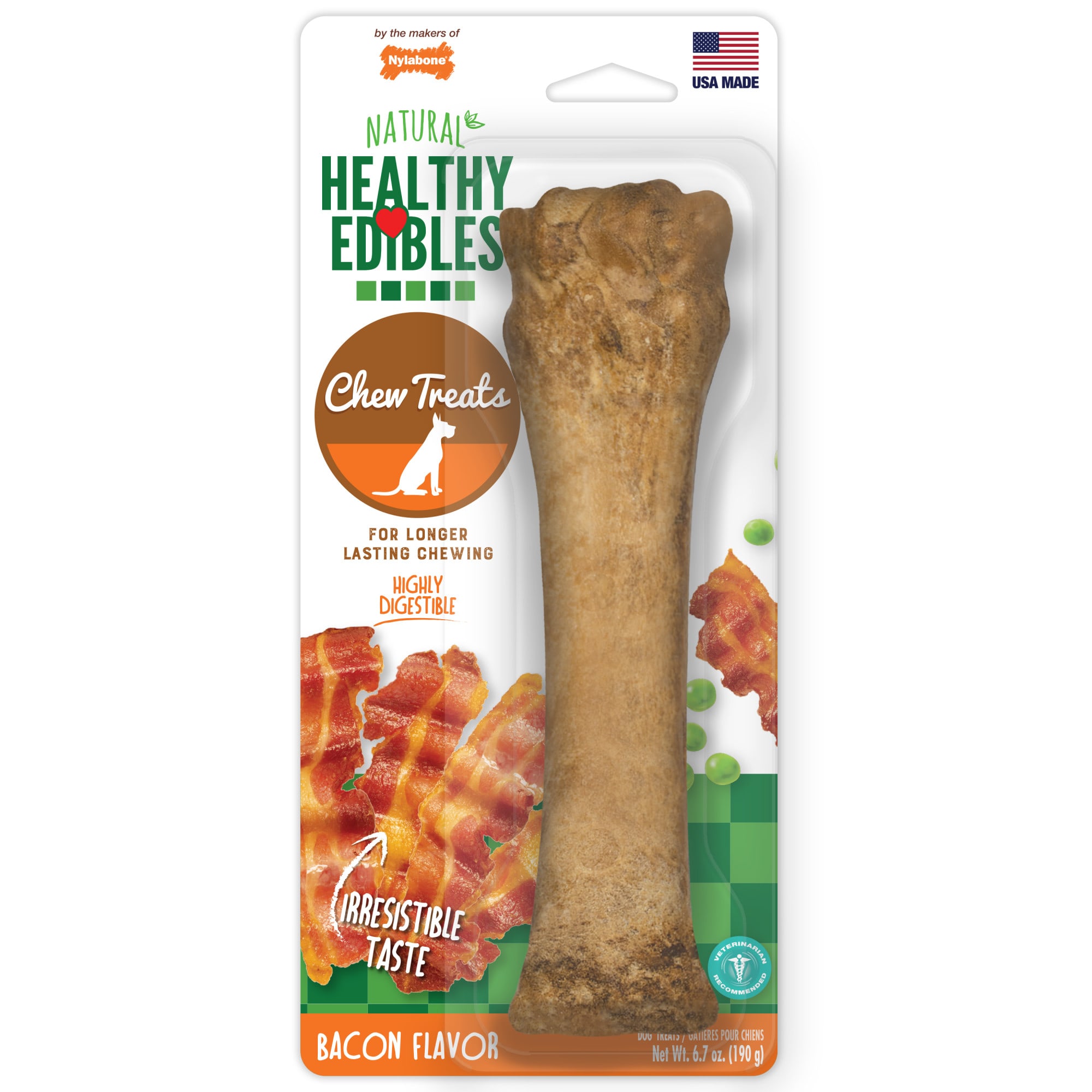 Nylabone Flexi Chew Fill & Treat Senior Dog Chew Toy, Bacon Flavor, Medium