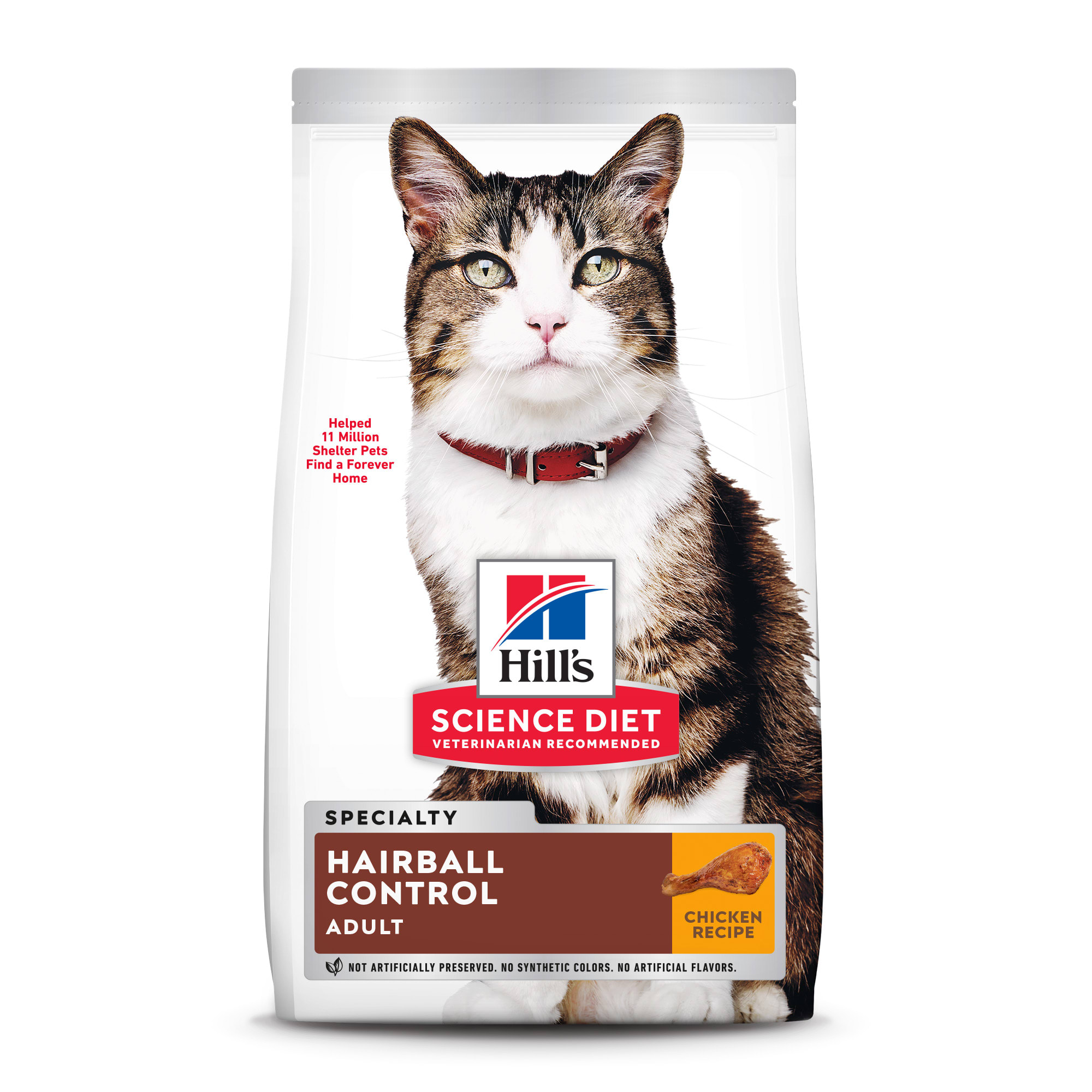 Hill's Science Diet Adult Hairball Control Chicken Recipe Dry Cat Food, 3.5 lbs.
