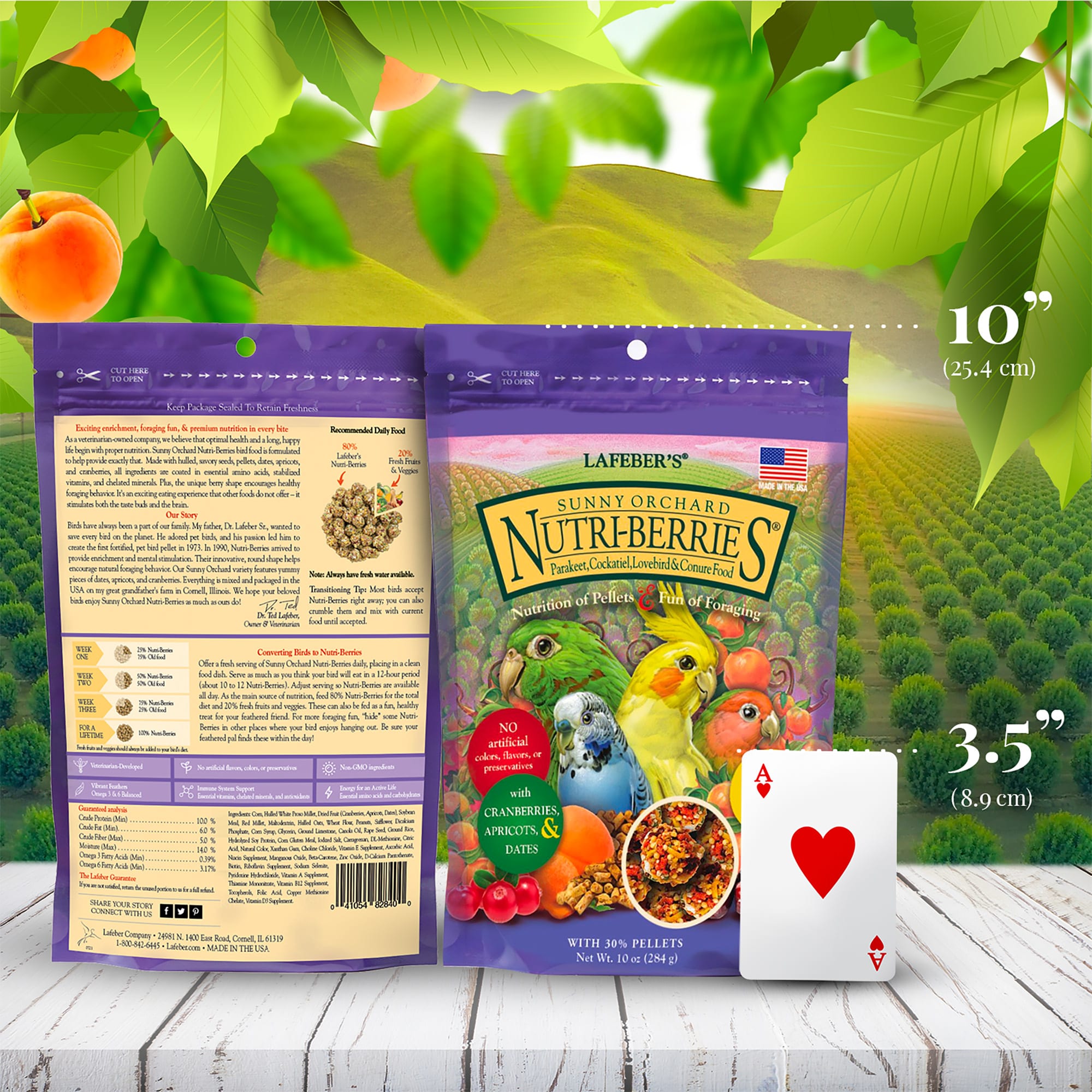 Lafeber's Sunny Orchard Nutri-Berries Keet, Tiel, Lovebird & Conure Food