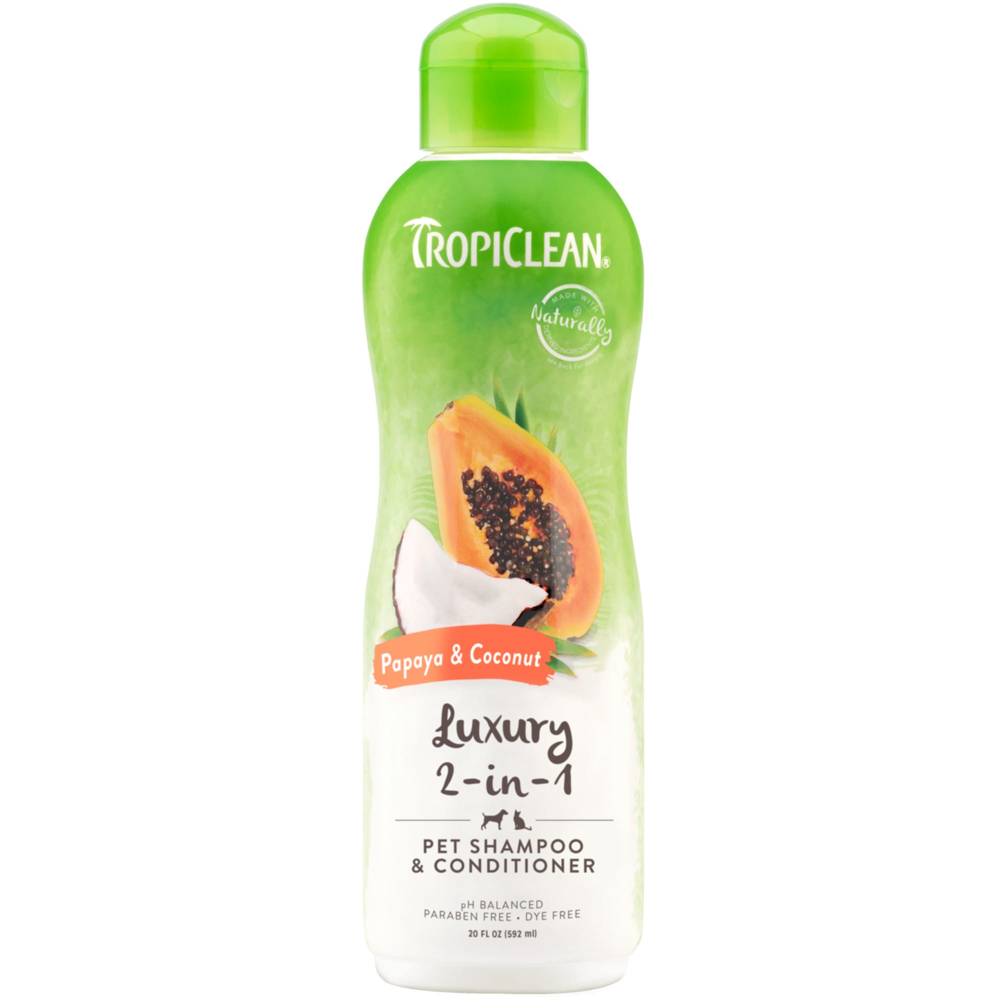 TropiClean Papaya Luxury 2 in 1 Shampoo 