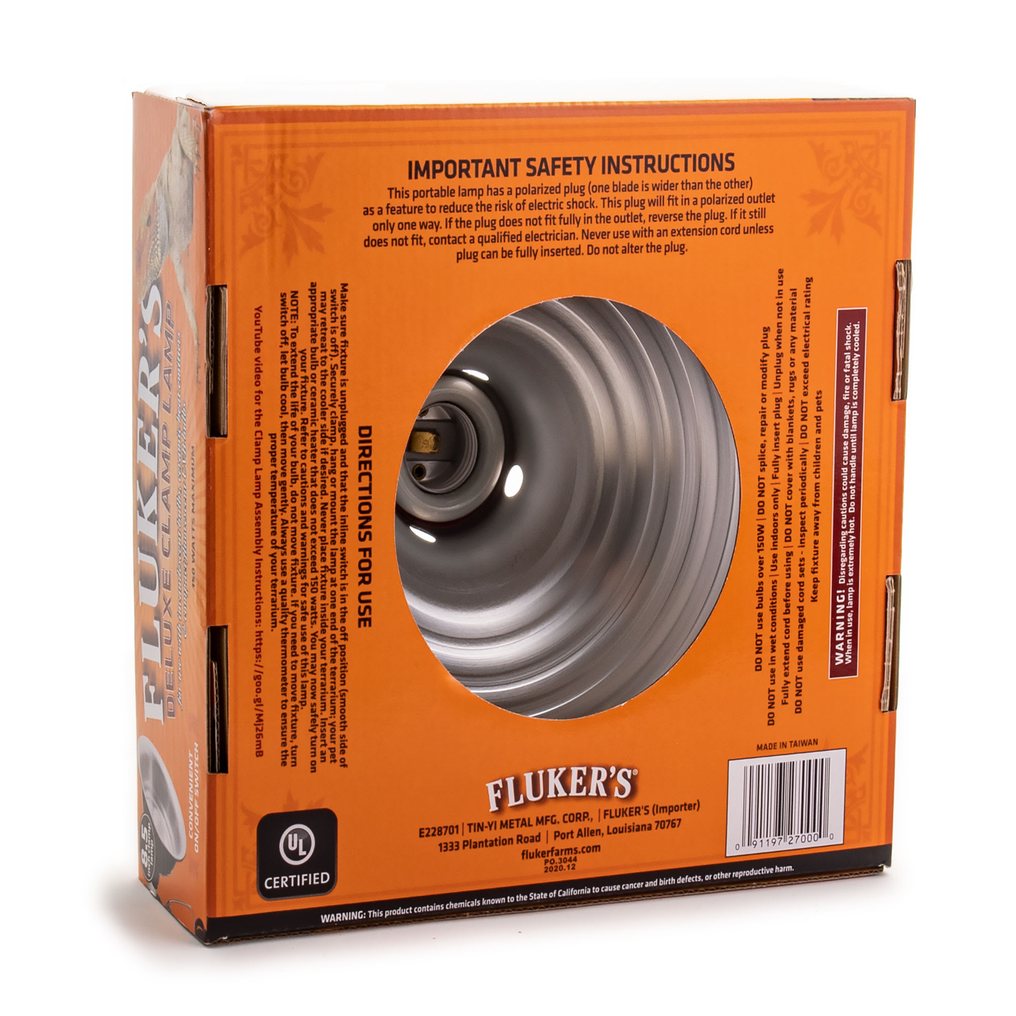 Fluker's deluxe clearance clamp lamp 5.5