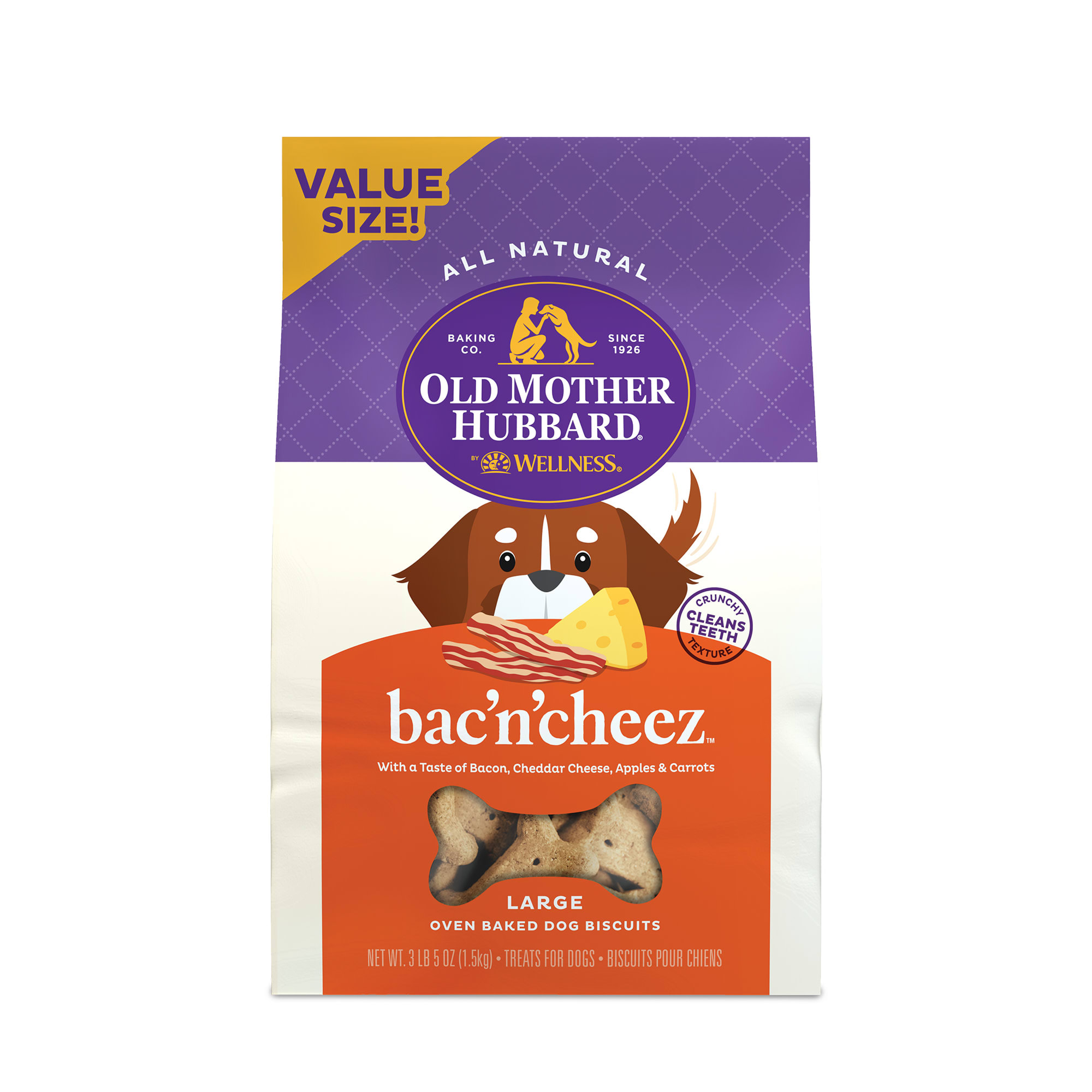 Old Mother Hubbard Crunchy Classic Natural Bac N Cheez Dog Biscuits Large 3.3 lbs. Petco