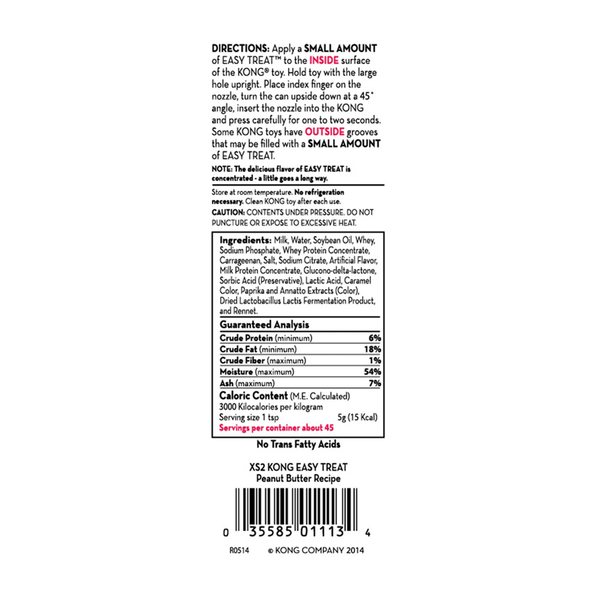 Kong Easy Treat - Dog Toy Kong Filler Training Treats for Dogs - 8 Oz (Pack  of 4 - Peanut Butter) with Recipe Card by Raptor Bros