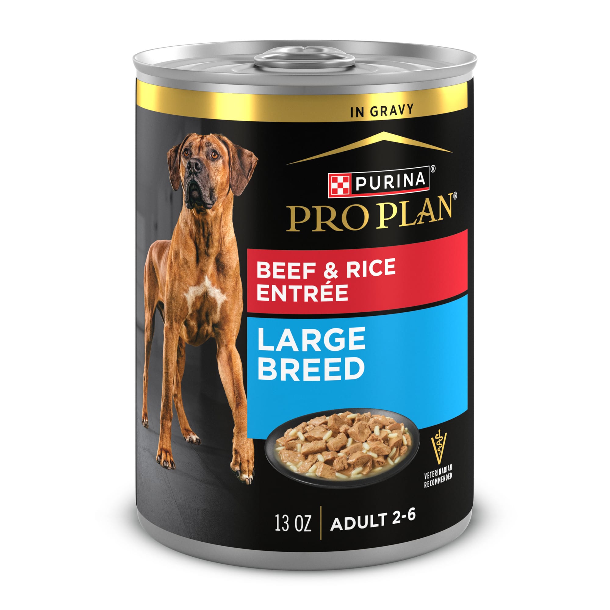 Purina Pro Plan Large Breed Focus Beef Rice Entree Gravy Wet Dog