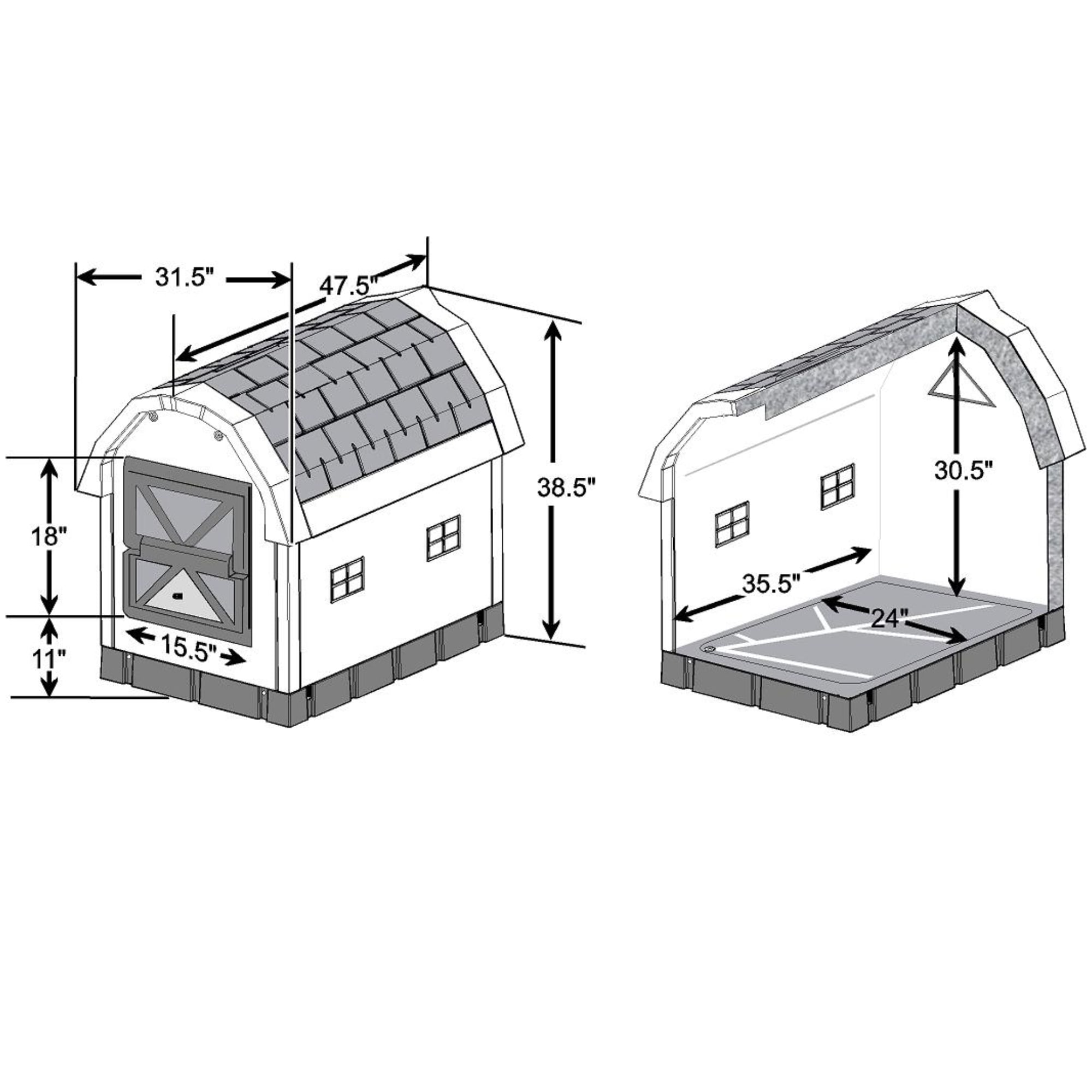 ASL Solutions Insulated Dog Palace with Foam Insulation Self Closing Door