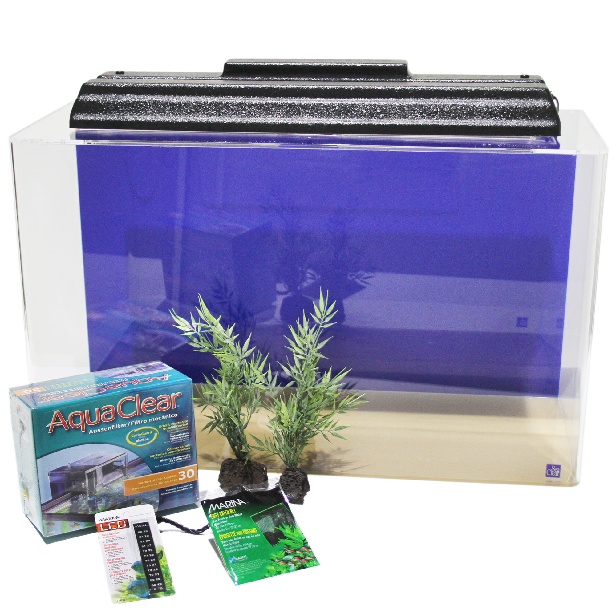 UPC 019034172935 product image for SeaClear 29 Gallon Rectangular Show Junior Executive Kit, Cobalt Blue | upcitemdb.com