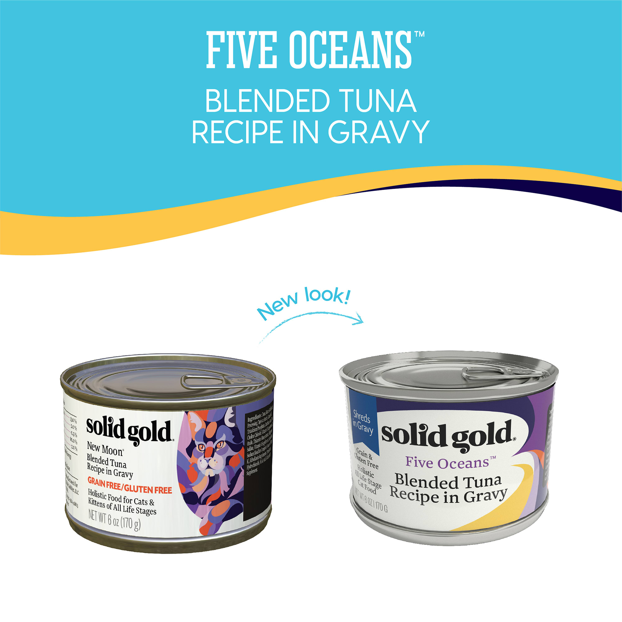 Solid Gold Five Oceans Tuna in Gravy Grain Free Canned Cat Food 6 oz. Case of 8