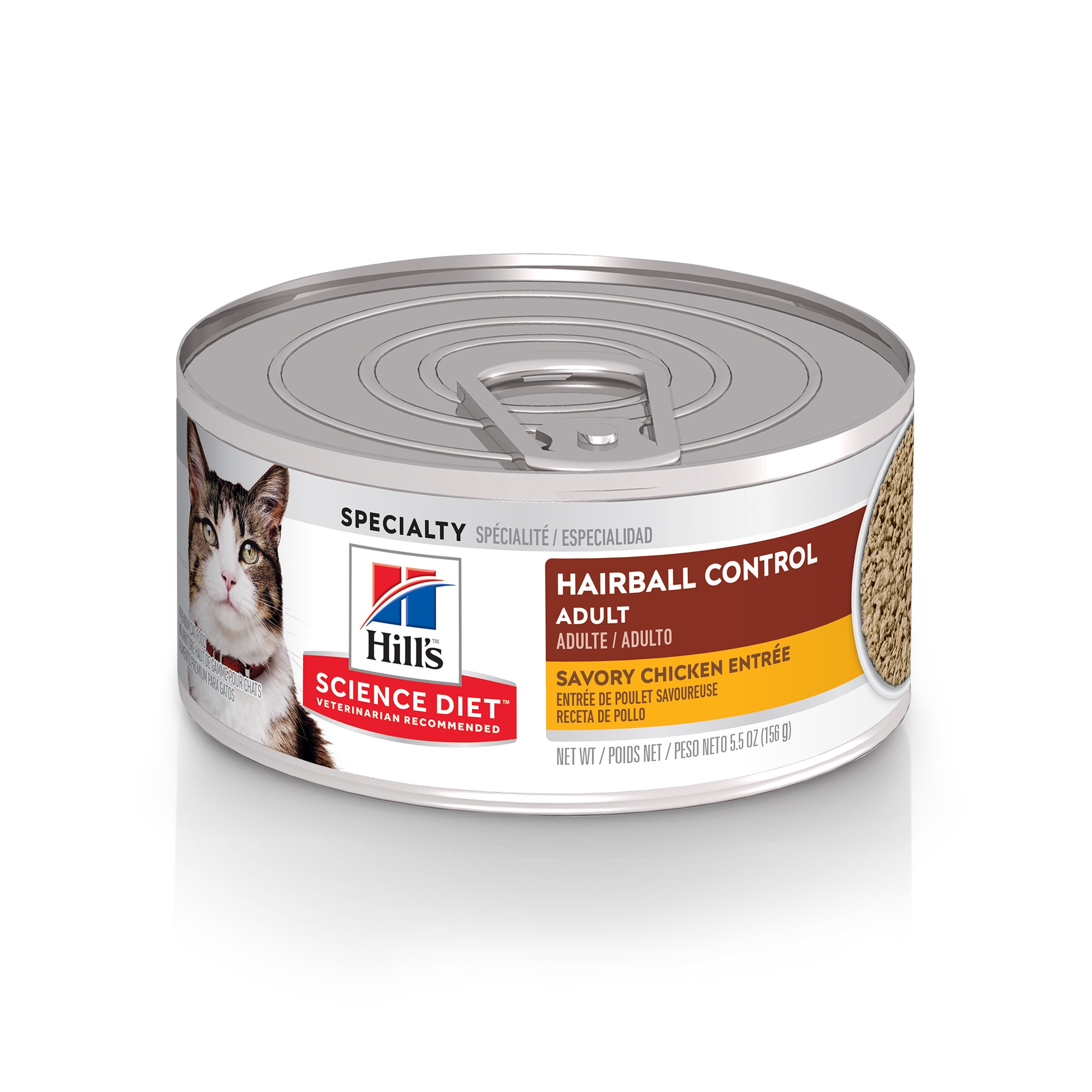 Hill s Science Diet Adult Hairball Control Savory Chicken Entree Canned Wet Cat Food 5.5 oz