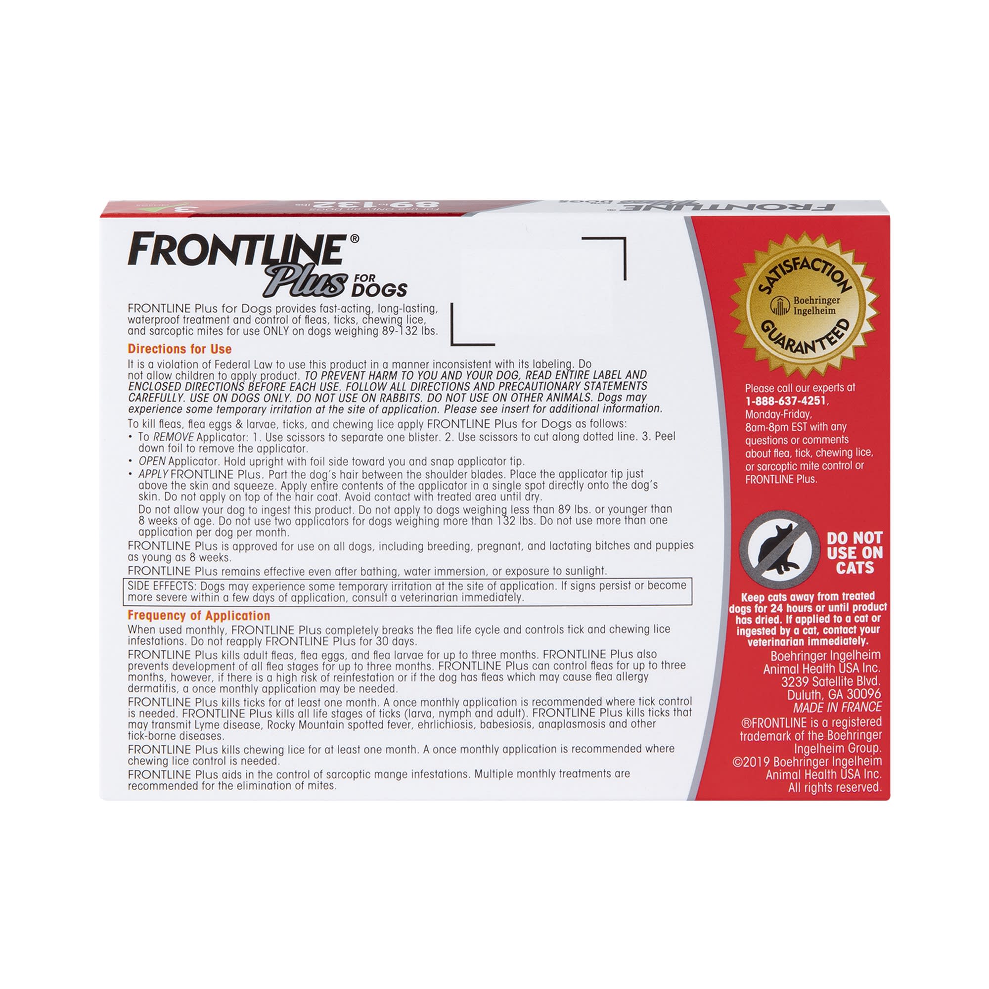 FRONTLINE Plus Flea and Tick Treatment for X Large Dogs Up to 89