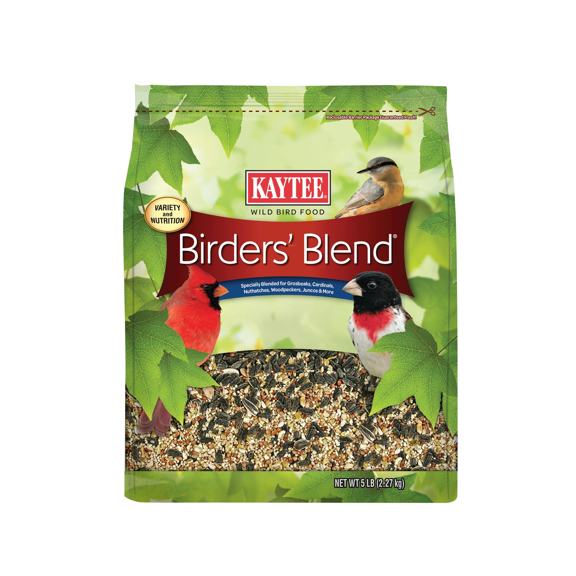 Kaytee Birders Blend Wild Bird Food, 5 lbs Songbird Mix