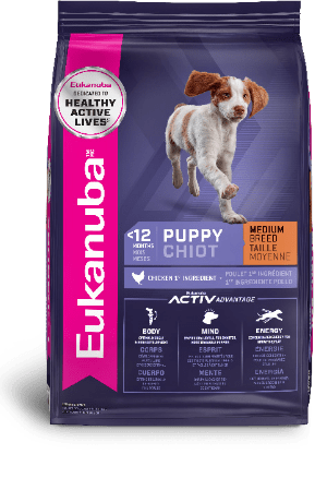 Bag of medium breed puppy food