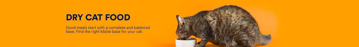 Dry cat food. Good meals start with a complete and balanced base. Find the right kibble base for your cat.