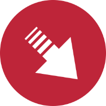 An arrow pointing down to the right