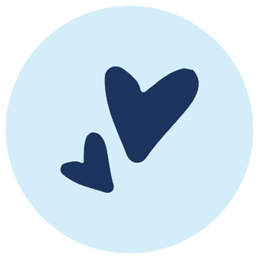 Icon of a small heart and a large heart
