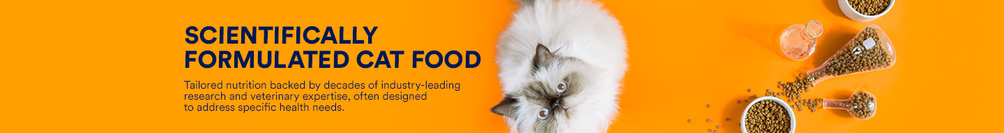 Scientifically formulated cat food. Tailored nutrition backed by decades of industry-leading research and veterinary expertise, often designed to address specific health needs.