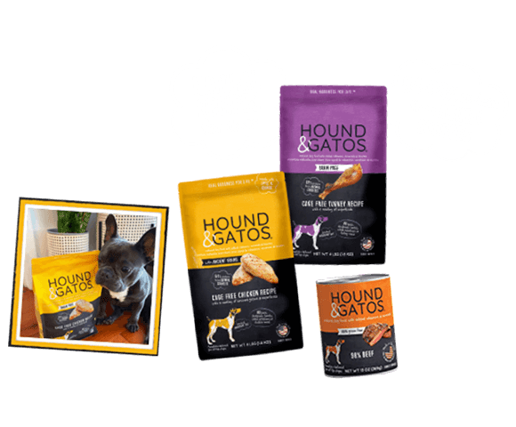 Natural recipes for dogs and cats. 84 to 98 percent protein from animal sources for dogs; 87 to 89 for cats