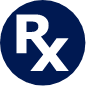 R X badge.