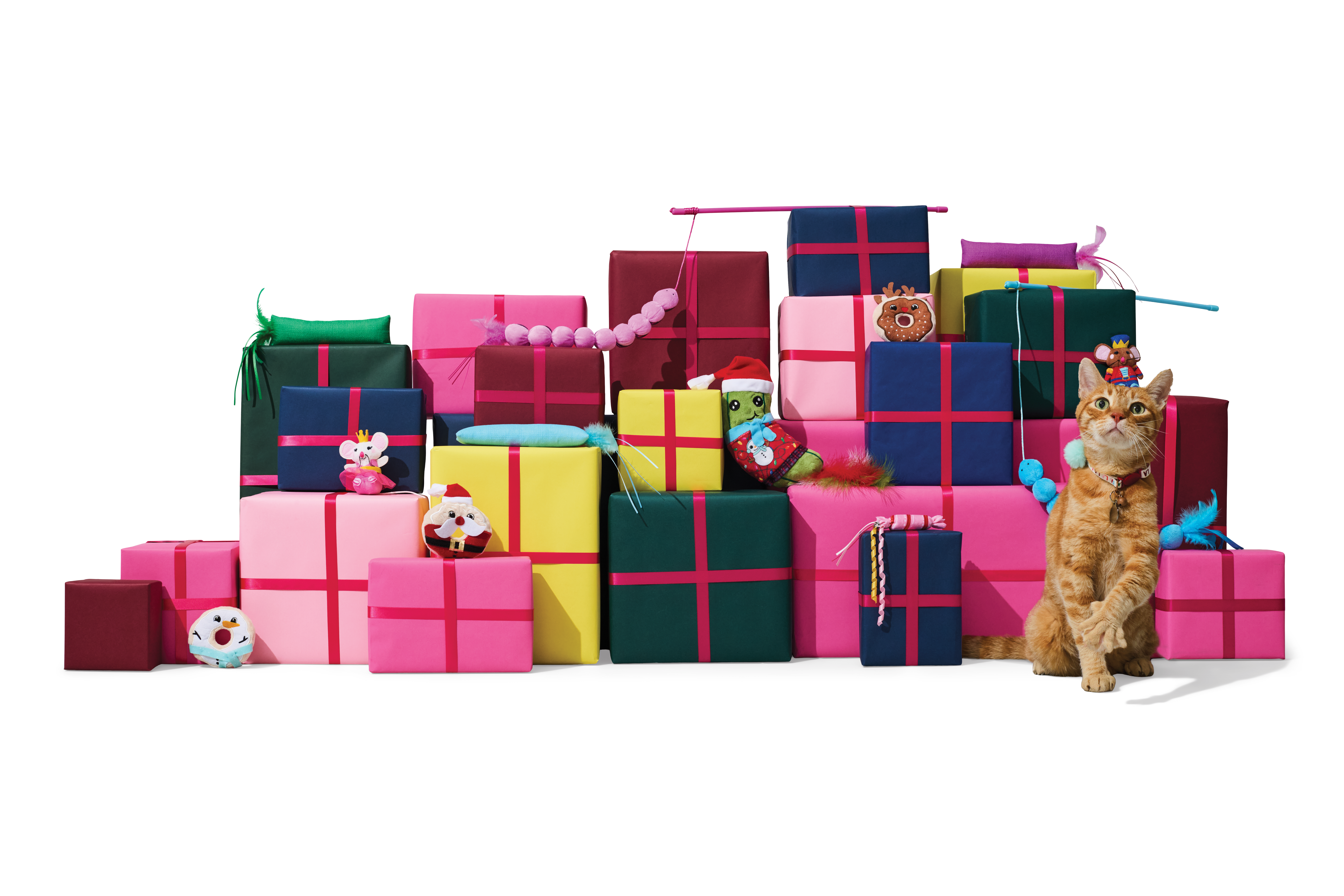Jupiter Yellow Pom & Ribbon Wand Cat Toy
