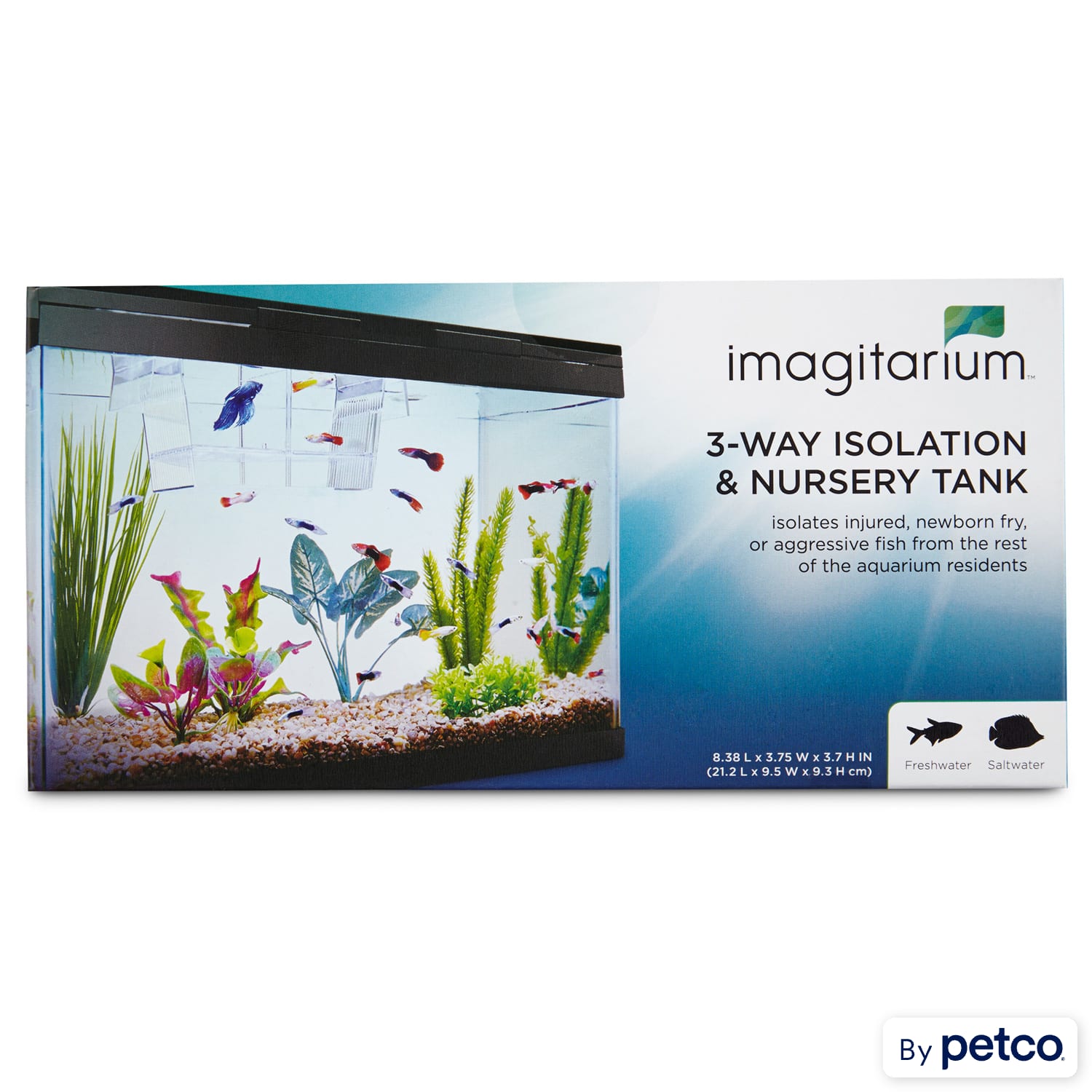Imagitarium Isolation & Breeder Fish Tank, 8.4 L X 3.7 H X 3.7 Diameter
