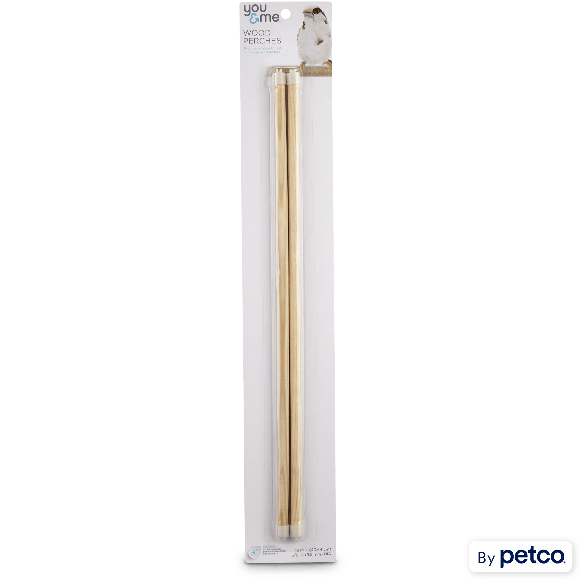 You Me 3 8 Inch Wood Bird Perch 2 Pack Set 16 Length