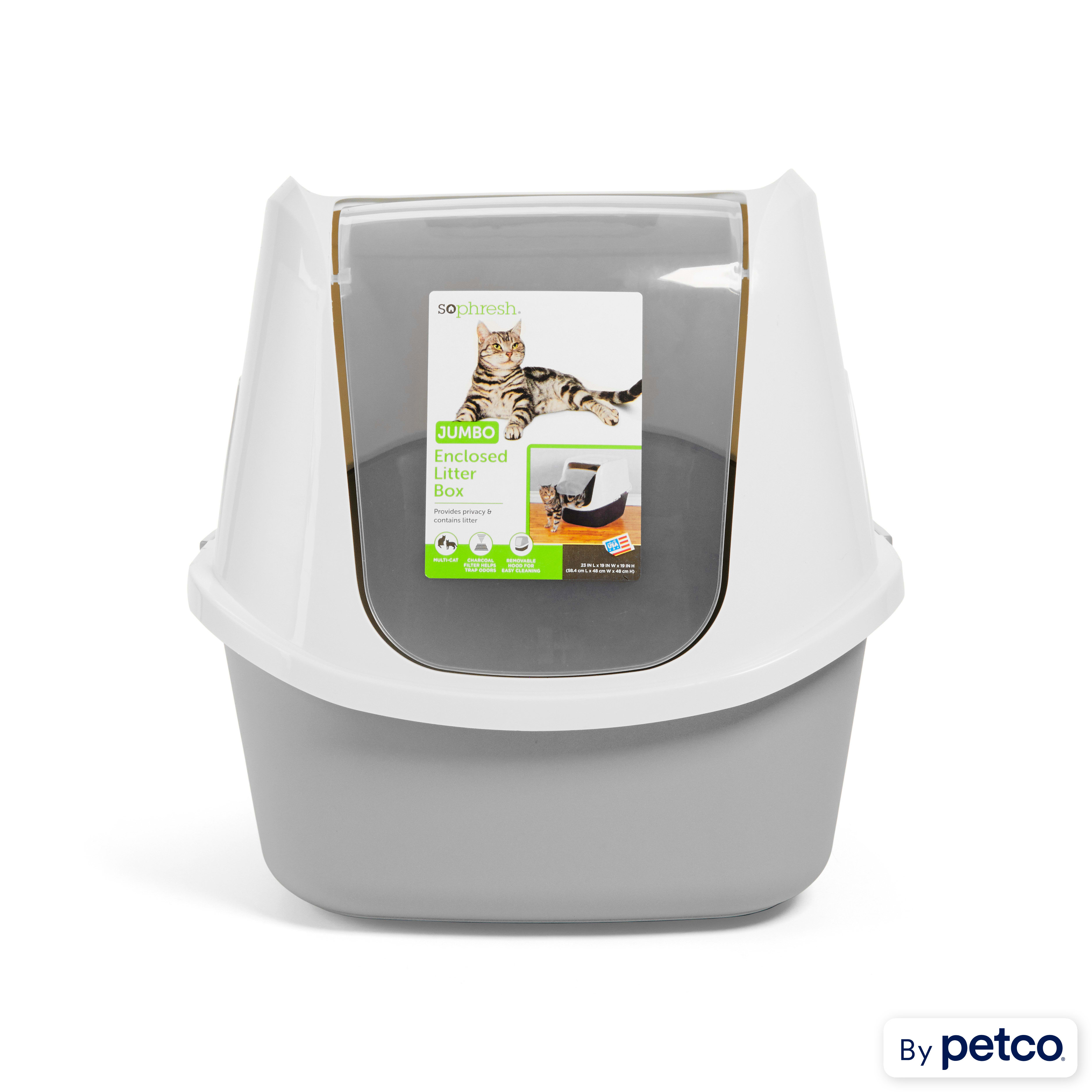 Jumbo covered hotsell cat litter box