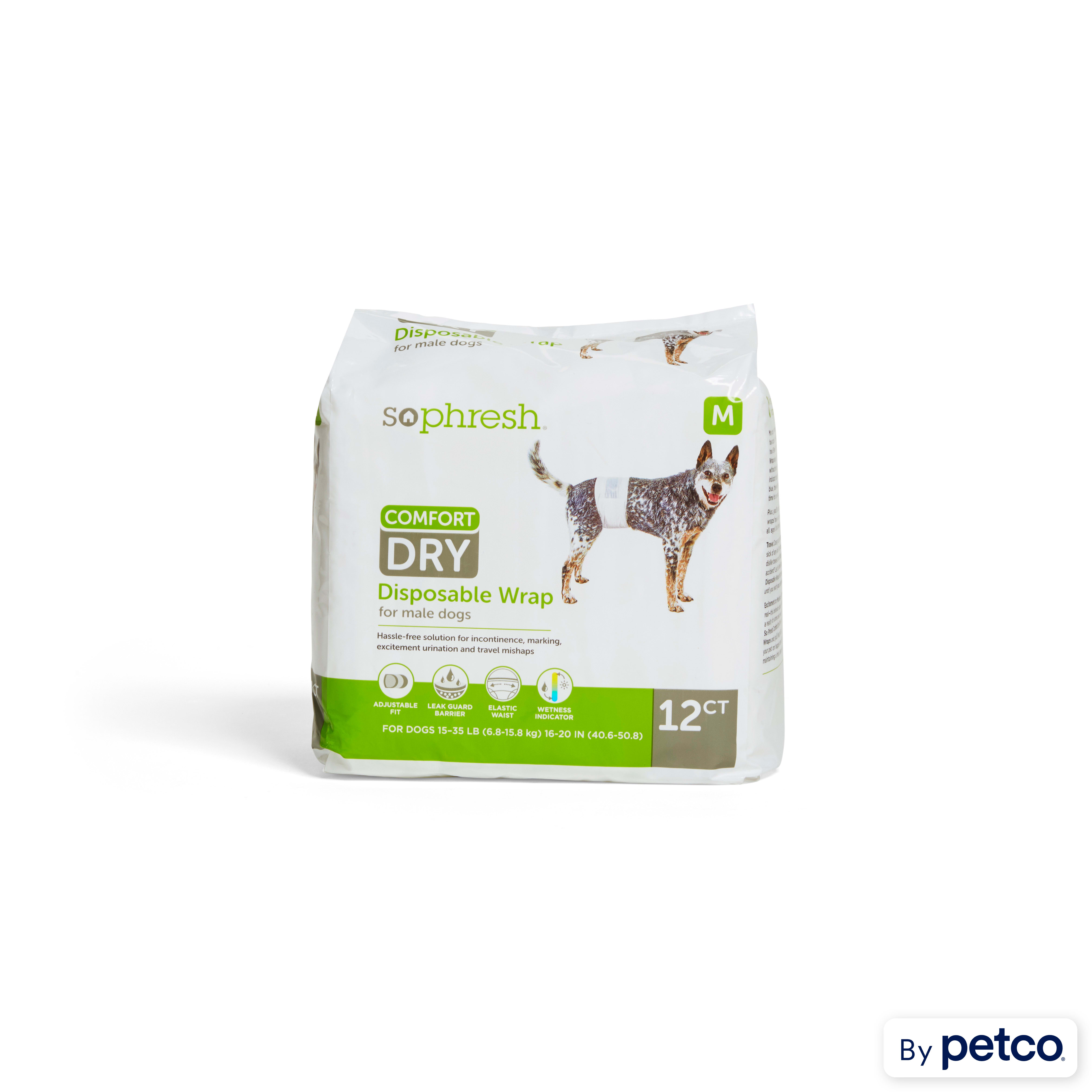 So phresh comfort dry sale disposable male dog wraps