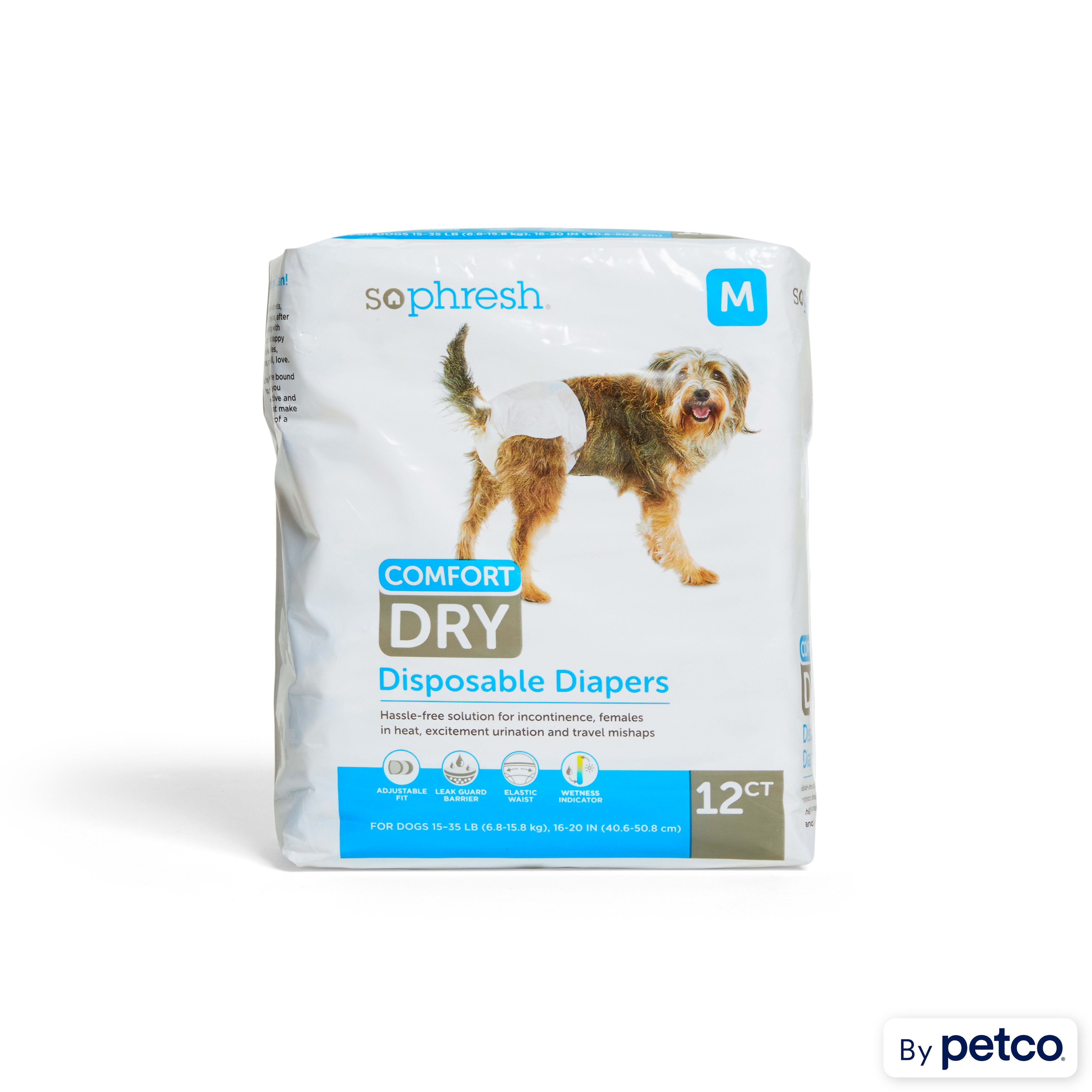So Phresh Medium Dry Comfort Disposable Pet Diapers Count of 12 Petco
