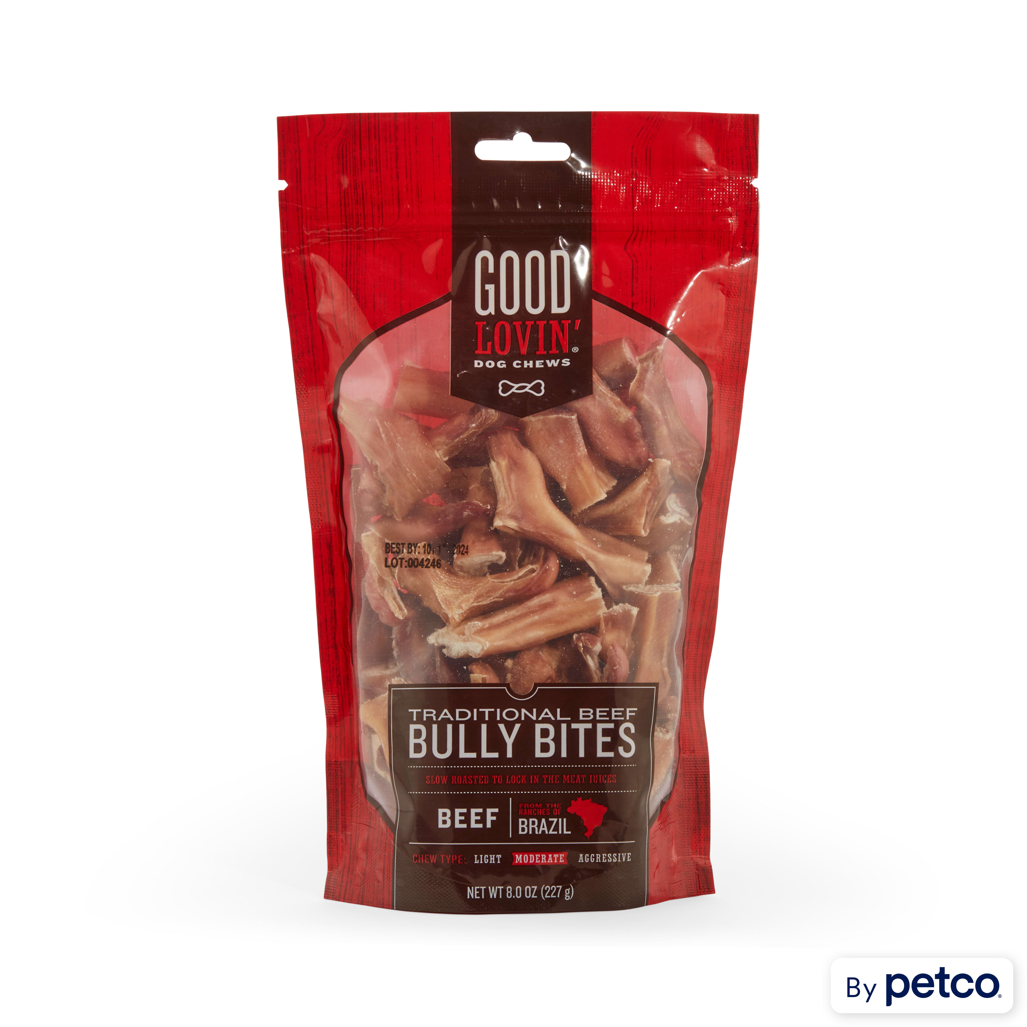 Good Lovin Traditional Beef Bully Bites Dog Chew 8 oz. Petco