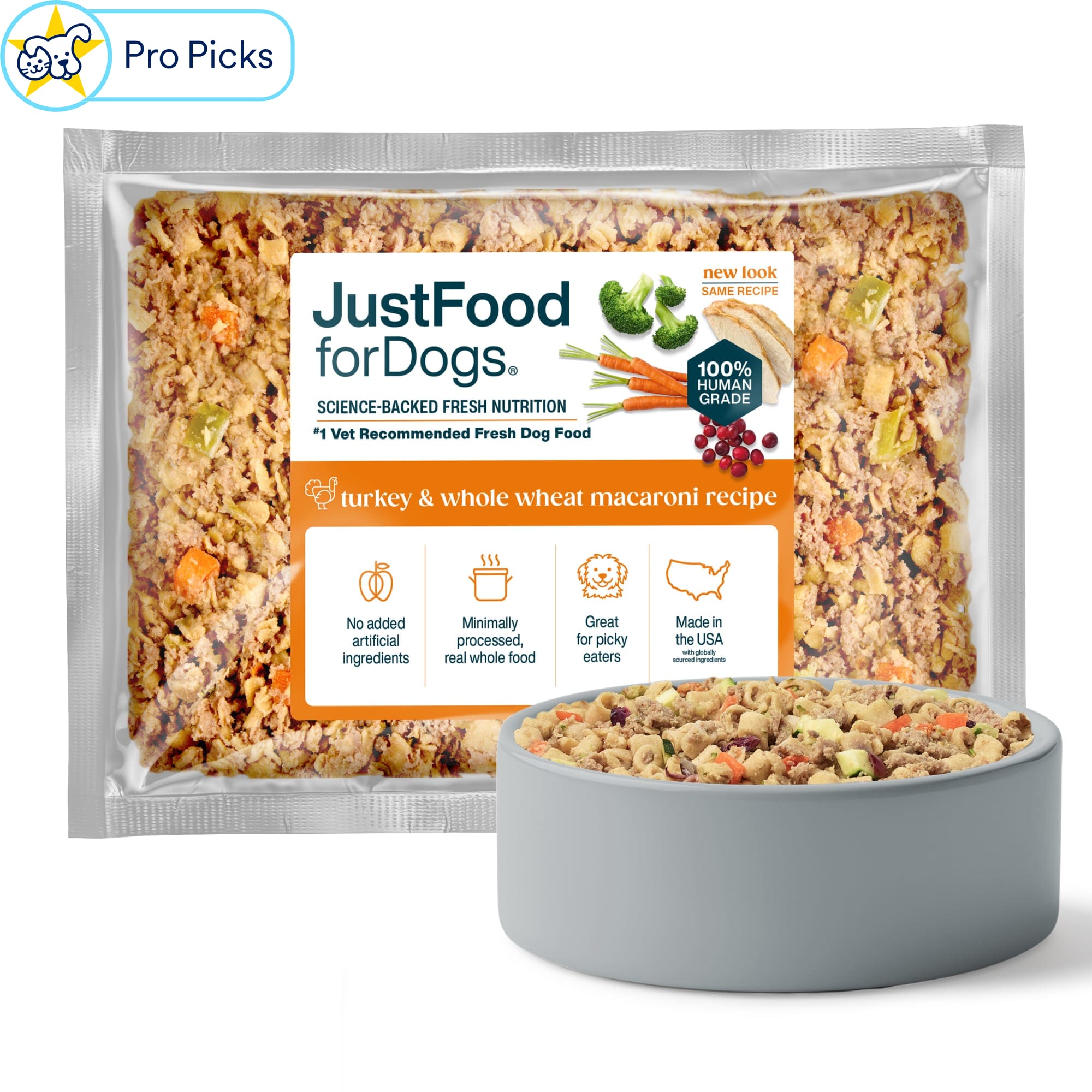 JustFoodForDogs Turkey Macaroni Frozen Dog Food 18 oz. | Petco