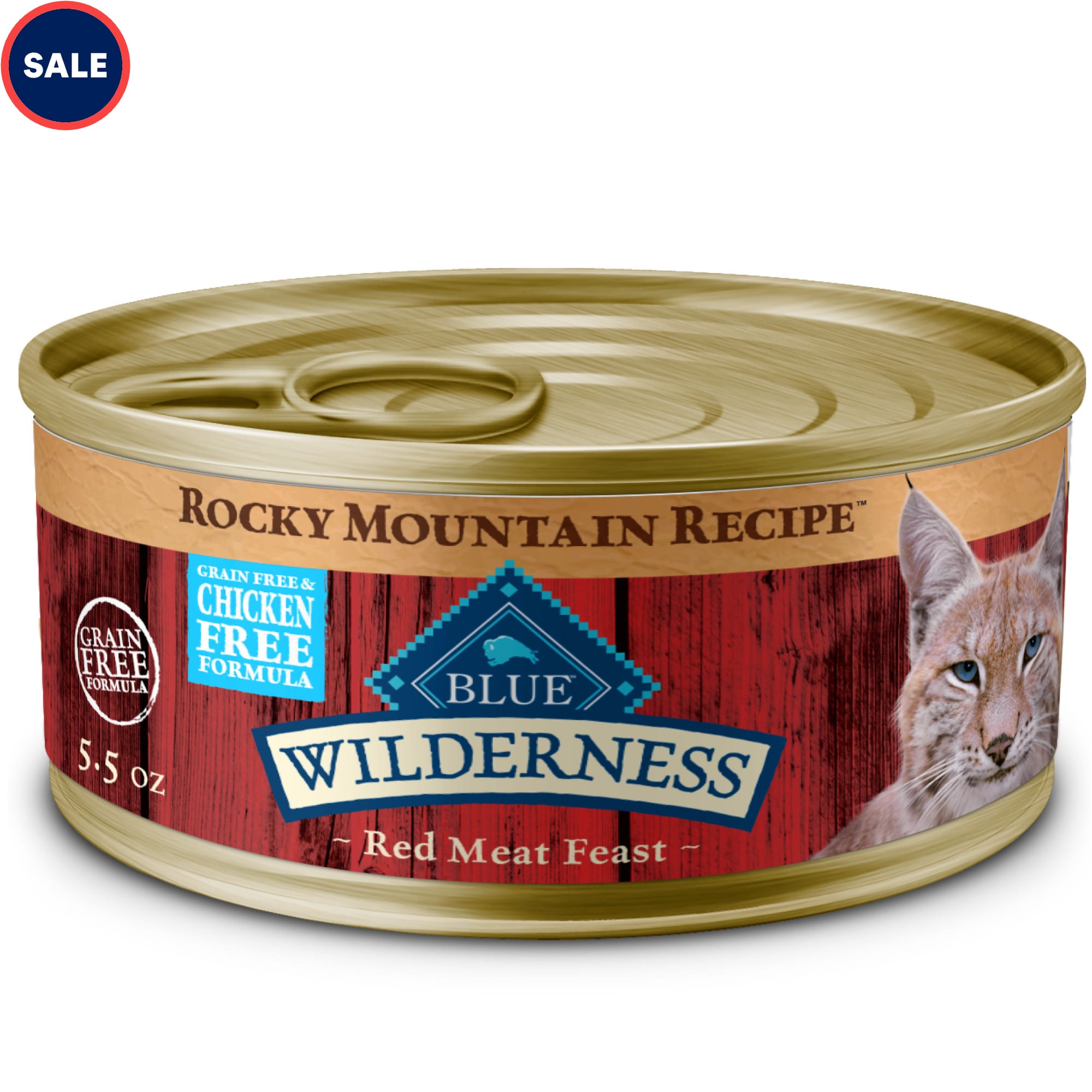 Blue Buffalo Blue Wilderness Rocky Mountain Recipe Adult Red Meat Feast Wet Cat Food 5.5 oz. Case of 24