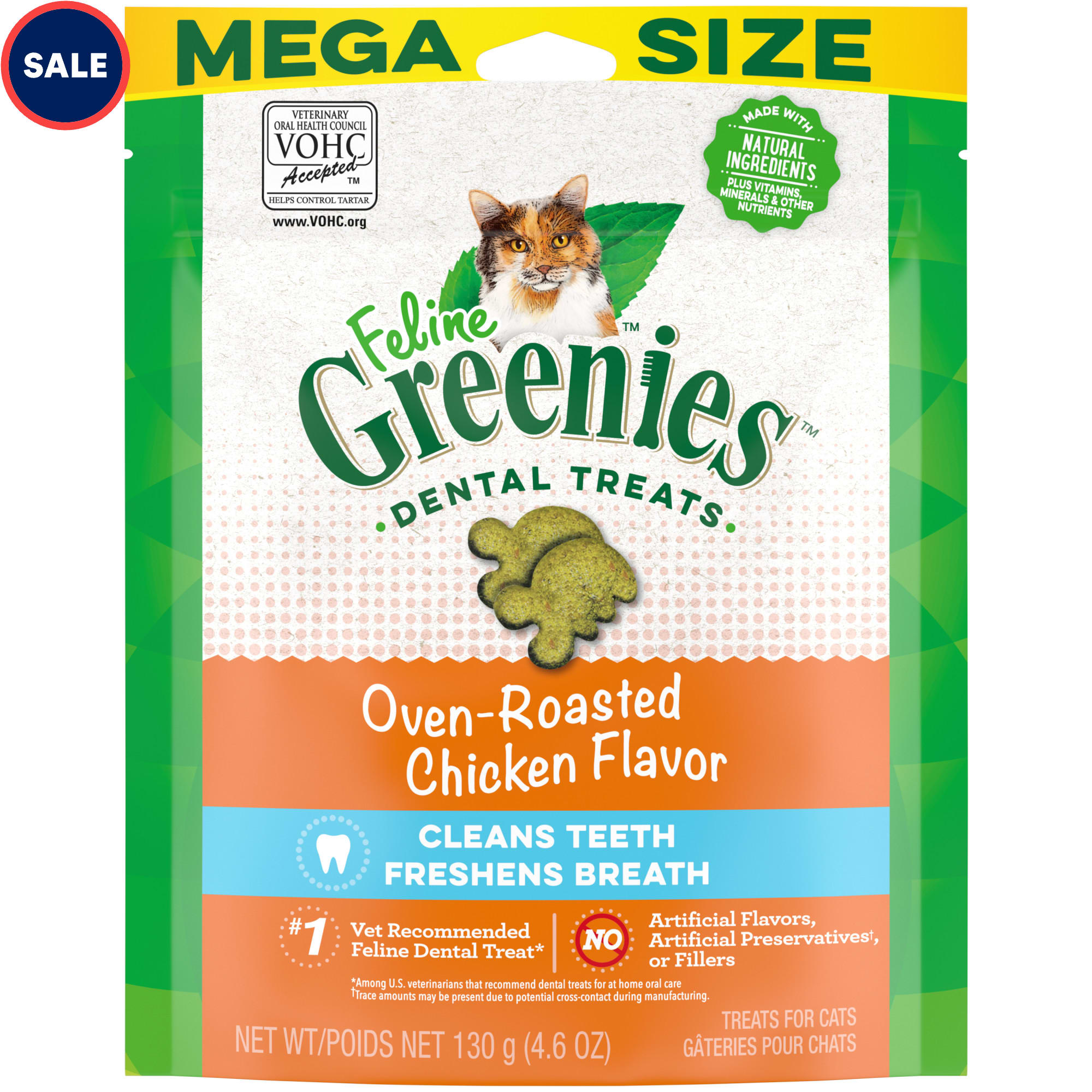 Feline Greenies Natural Oven Roasted Chicken Flavor Adult Dental Cat Treats 21 oz. Petco