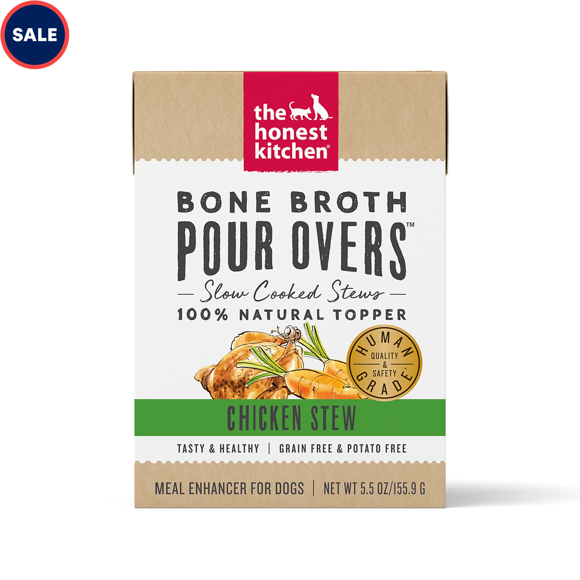 The Honest Kitchen Chicken Stew Bone Broth Dog Topper 5.5 oz 12 Pack