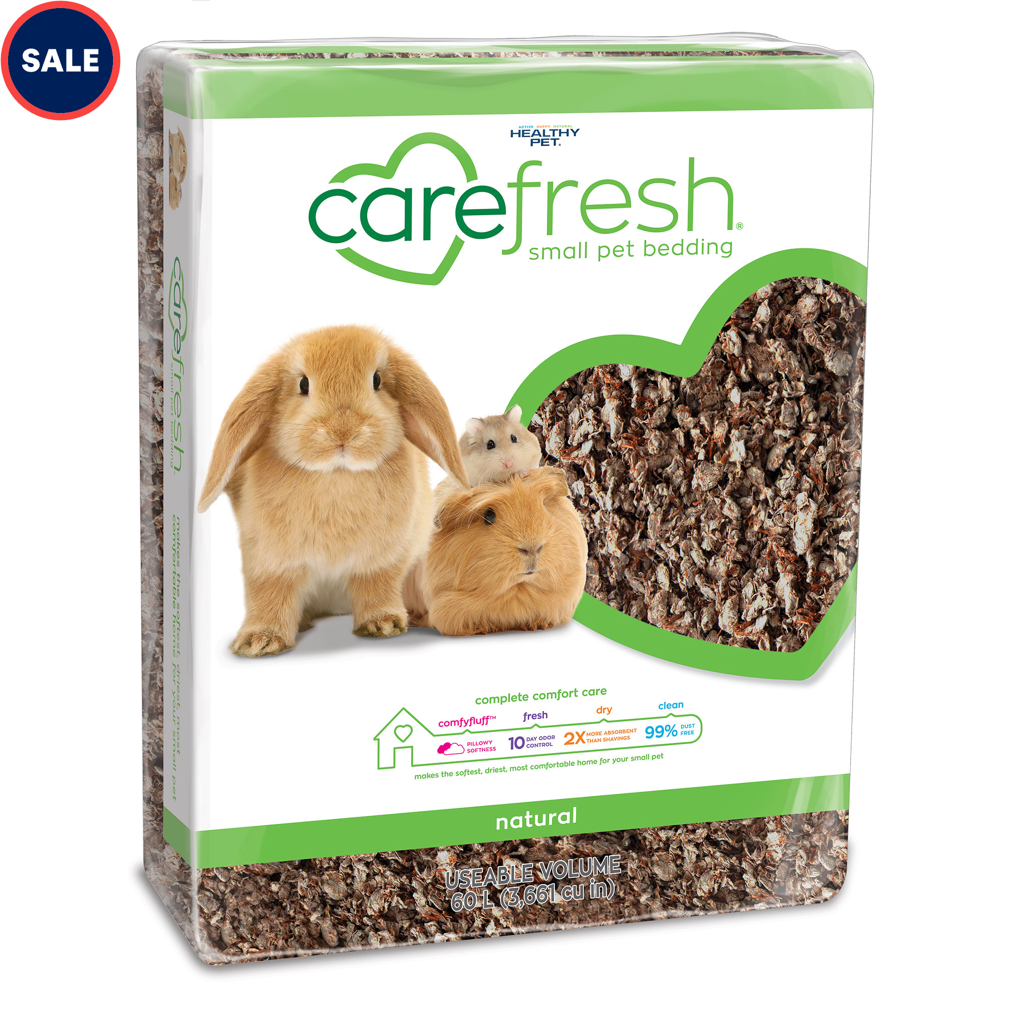 Carefresh Natural 60L Small Pet Bedding for Odor Control Absorption