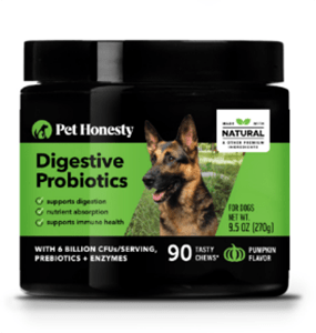 Pack shot of PetHonesty digestive probiotics for dogs.