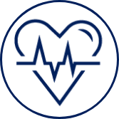 Icon of a heart with heart rate lines going through it.