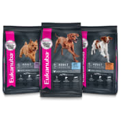Three adult dog food bags