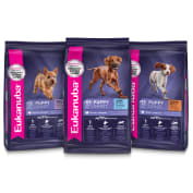 Three bags of puppy food