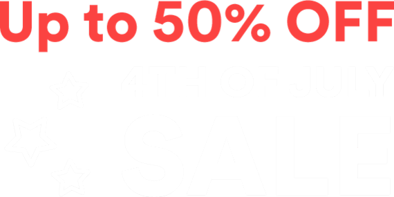 Up to 50% off 4th of July sale.
