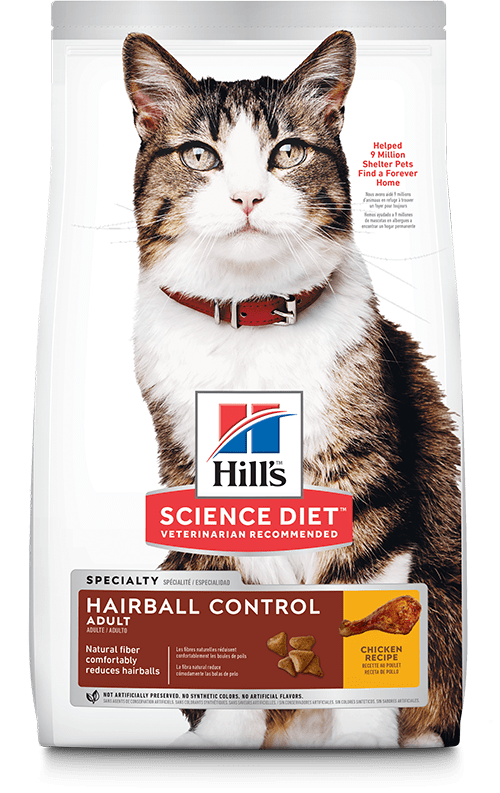 Natural hairball outlet control for cats