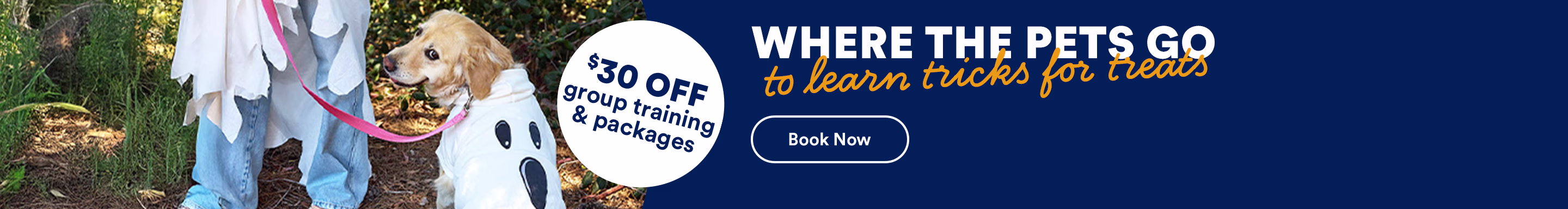 $30 off group training & packages. Where the pets go to learn tricks for treats. Book now. Valid 10/5–11/1/25. See Details.