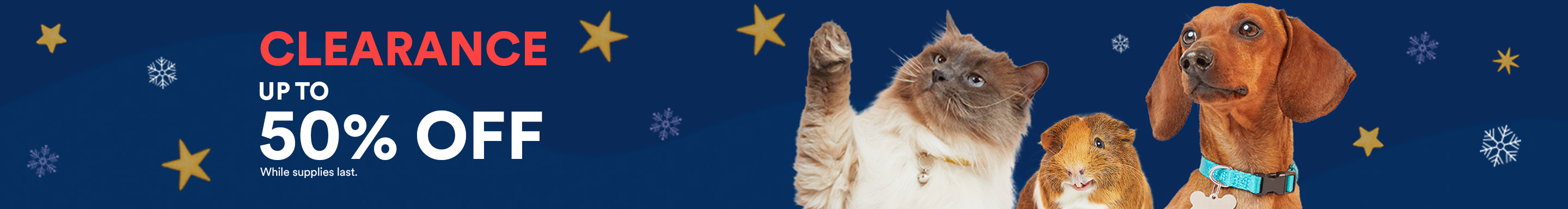 Clearance up to 50% off. While supplies last.