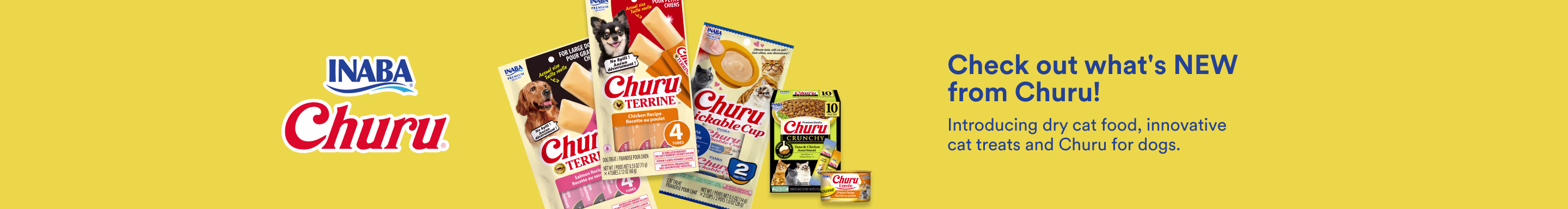 Inaba Churu. Check out what's NEW from Churu! Introducing dry cat food, innovative cat treats and Churu for dogs.