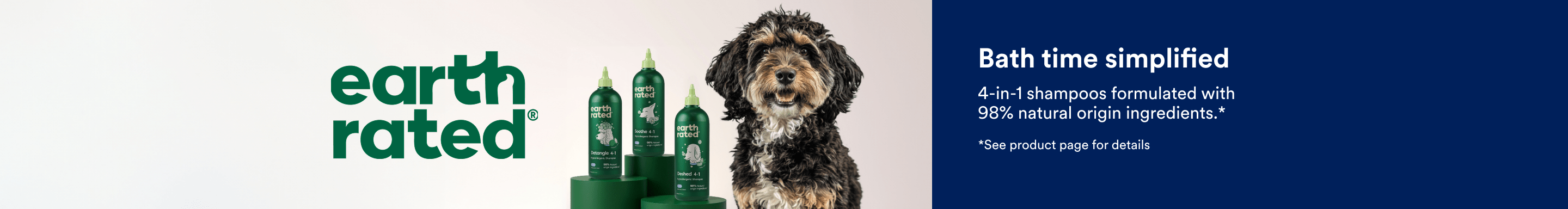 Bath time simplified. 4-in-1 shampoos formulated with 98% natural origin ingredients. See product page for details.