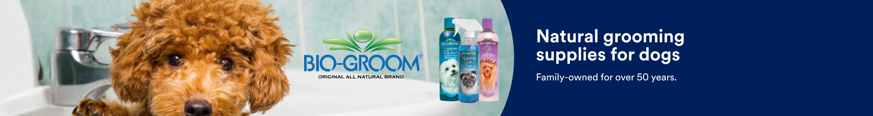 Natural grooming supplies for dogs. Family-owned for over 50 years.