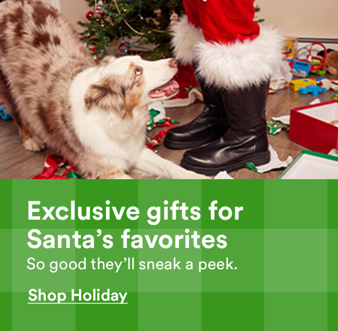 Exclusive gifts for Santa’s favorites. So good they’ll sneak a peek. Shop holiday.