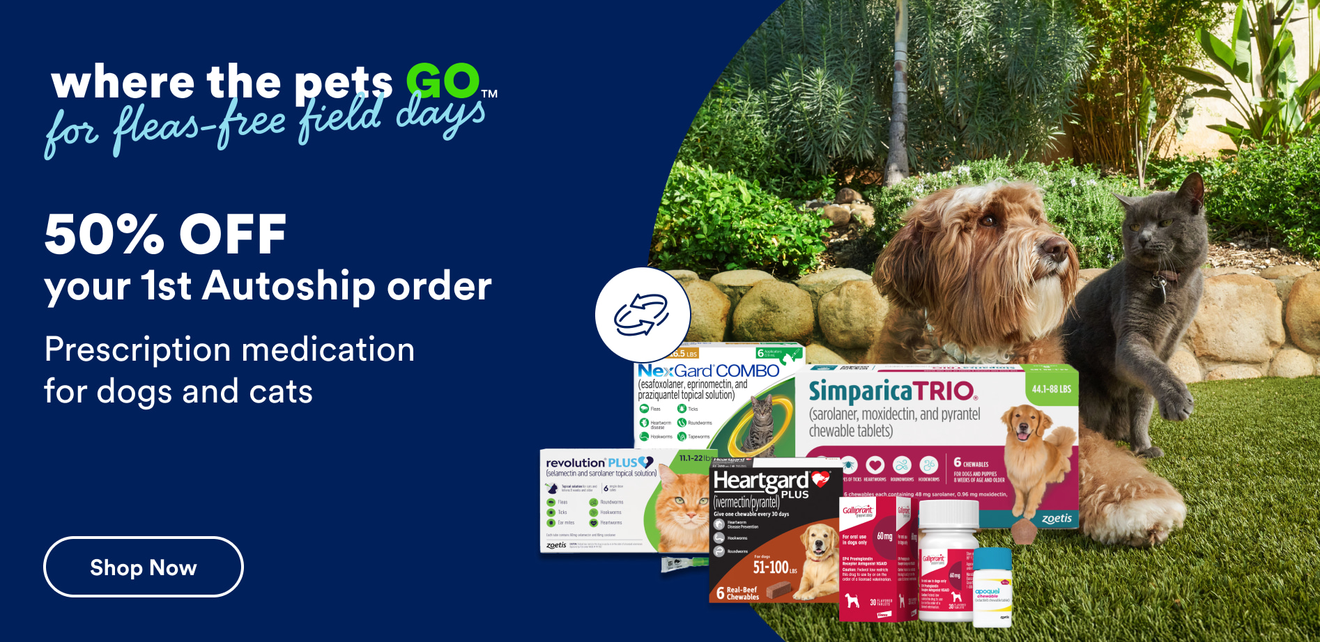 Where the pets go for fleas-free field days. 50% off your first Autoship order. Protect dogs & cats from fleas, ticks & mosquitoes. Shop now.
